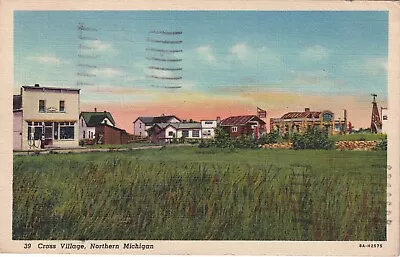 Vintage Linen Postcard - Cross Village Northern Michigan • $4.99