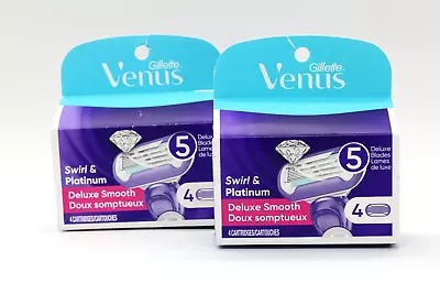 Gillette Venus Deluxe Smoot 5 Bladed Cartridges 2 New Boxes Of 4=8 Refills Total • $23.12