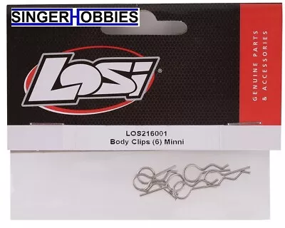 LOSI LOS216001 Mini-T 2.0 Body Clips (6) NEW IN PACKAGE HH • $7.98