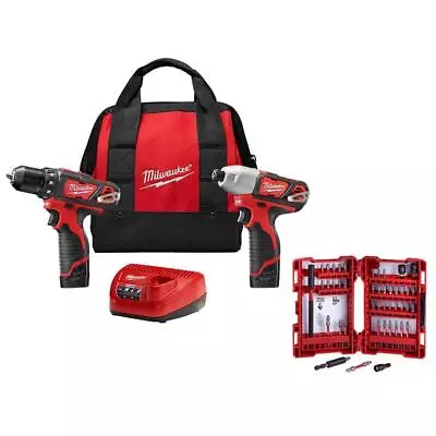 Milwaukee Cordless Drill/Impact Driver Combo Kit 12V Li-Ion W/ 45-Pcs Bit Set • $145.84