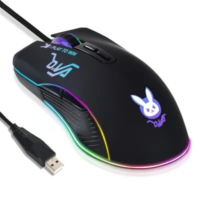 Wire Gaming Mouse Optical Sensor 7200DPI 7 Buttons 12 Color LED For Laptop • £11.24