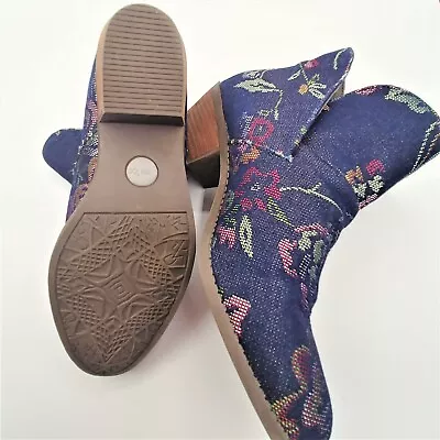 Me Too Denim Floral Ankle Booties - Size 9 - Very Good Condition • $58.65