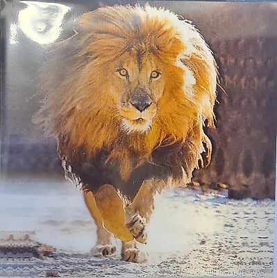 Happy Birthday Card - 3D Depth Effect Holographic Keepsake - Lion Running • £2.59