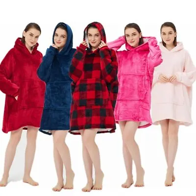 Ladies&Womens Hoodie Blanket Soft Oversized Ultra Giant Sherpa Fleece Sweatshirt • £9.99