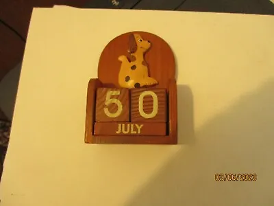 £3 • Buy Wooden Perpetual Calendar Dog On Front