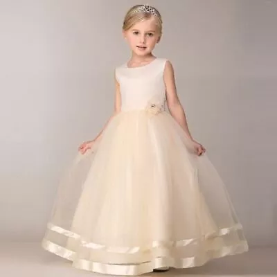 Formal Kids Girls Sleeveless Long Dress Bridesmaid Party Evening Gown Pageant • $21.42