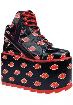 YRU SHOES Qozmo Akatsuki [Black/Red] | PLATFORMS Gothic • $215.95