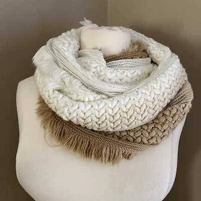 Mixit Beige/ Cream Ombre Infinity Knit Scarf Neck Warmer • $4.99