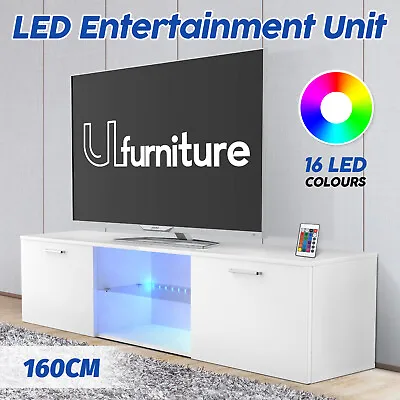 $125.90 • Buy Modern TV Cabinet Entertainment Unit Stand LED Gloss Storage Drawers Wooden
