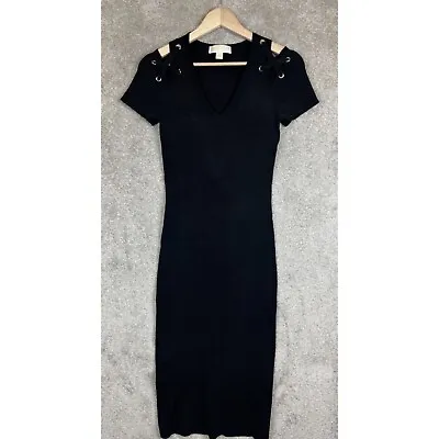 Michael Kors Dress Womens Small Black Short Sleeve Midi Stretch Pullover- 8049* • $24.99