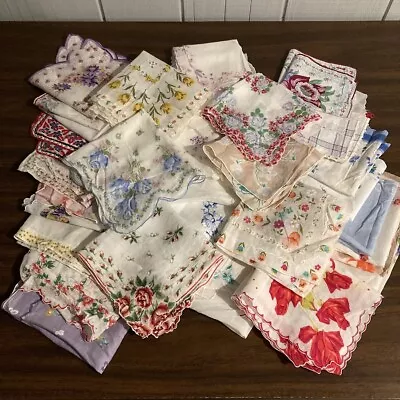 Vintage Lot Of 38 Ladies Handkerchiefs Hankies See Photos • $59.80