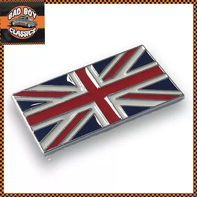 Classic Car Self Adhesive Union Jack Flag Enamel Badge Emblem • $25.77