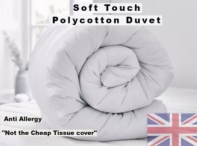 Poly Cotton Duvet Quilt Warm Single Double King Bed Anti Allergy Soft All Tog • £10.09