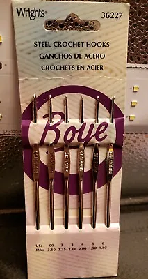 Boye Steel Crochet Hooks Set Us  #36227 By Wrights  • $6