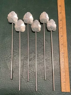 6 Mexican MOR CUERNAVACA 925 Sterling Iced Tea Mint Julep Spoons Straws Stirrers • $75