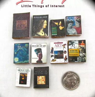 10 ART HISTORY Miniature Books Set 1:12 Scale Dollhouse Prop Faux Books • $13.22