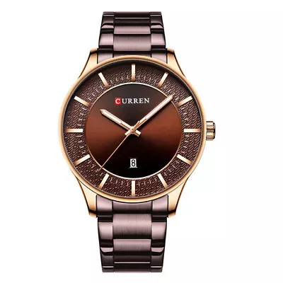 AUS Curren Gentlemen Quartz Stainless Steel Calendar Watch Large Dial Watch Gift • $36.75