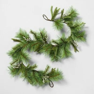 Hearth & Hand Magnolia 72  Artificial Pine Garland White Berries 6 Ft New W Tag • $49.95