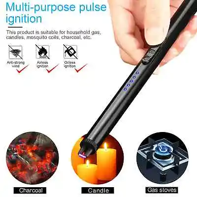 Electric Lighter Arc USB Rechargeable Candle BBQ Electronic Windproof Kitchen US • $6.99