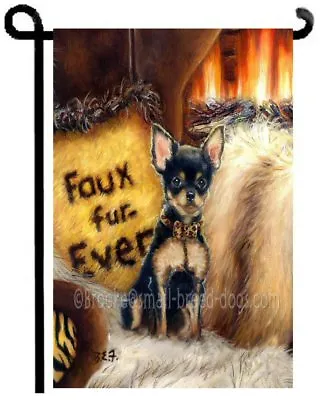 Miniature Pinscher PUPPY Painting GARDEN FLAG Dog Art FAUX No FUR Art Chihuahua • $35