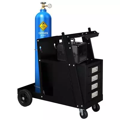 Welding Machine Welder Tool Cart MIG TIG ARC Plasma Storage W/ 4 Drawer Cabinet • $99.99