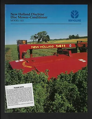 New Holland Discbine Model 1411 Disc Mower-conditioner 12 Page Brochure 1995 • $25