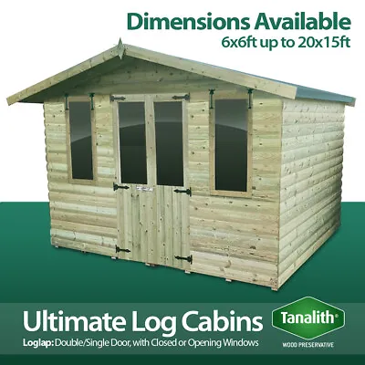 Total Ultimate Log Cabin Summer House Wooden Shed Top Quality Graded Timber • £3512.66