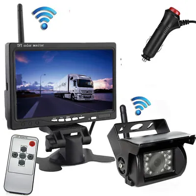 7  Monitor Wireless Rear View Backup Camera Kit For Truck Trailer Bus RV Reverse • $75.99