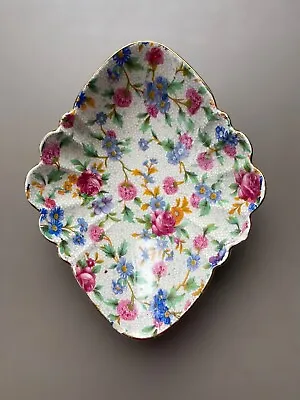 Vintage Grimwades Royal Winton 'Old Cottage Chintz' Chintz Art Deco Dish 1945 • $5