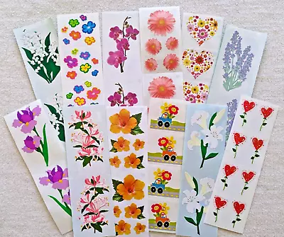 12 Sheets FLOWERS Mrs. GROSSMAN'S STICKERS Bouquet Orchid Iris Vtg Rare #10 • $14.99