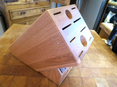 $26 • Buy CUTCO Homemaker 18 Slot Honey Oak Wood Knife Storage Block 8 Steak Slots
