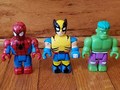 Mega Bloks Marvel 3.5  Figures Hulk Spiderman Wolverine • $15