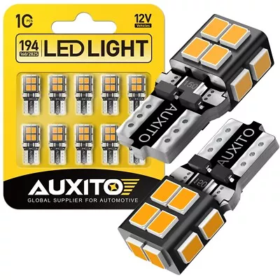 10X T10 194 168 W5W 2825 14LED License Plate Interior Light Bulbs Amber No Error • $14.99