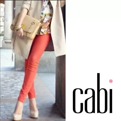 CABI Pigment Jegging Skinny Jeans Womens 4 Lobster Orange Coral $108 #747 VGUC • $24.99