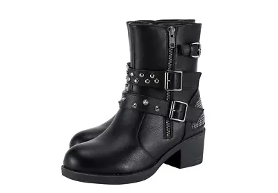 Women's Motorcycle Boots For Riding Boots Biker Boots With Multi-Studded • $108.99