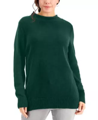 MSRP $47 Karen Scott Cotton Drop-Shoulder Roll-Neck Spruce Night Green Size 2XL • $15