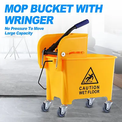 5 Gallon Mini Mop Bucket With Wringer Combo Commercial Rolling Cleaning Cart • $40.99