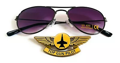 TOP GUN MAVERICK AGES 0-3 PILOT COSTUME AVIATOR SUNGLASSES And WINGS PIN • $12.99