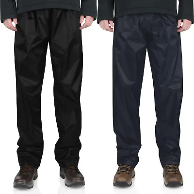 Mens Ladies Waterproof Over Trousers Windproof Hiking Motorcycle Rain Pants Lot • £8.95