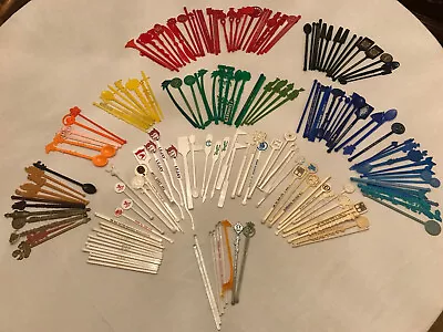 Vintage Plastic Cocktail Bar Drink Stirrers Swizzle Sticks U.S. Caribbean • $40