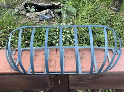 Vintage Large Wrought Iron Garden Deck Outdoor Mounted Cage Planter Flower Box • $45