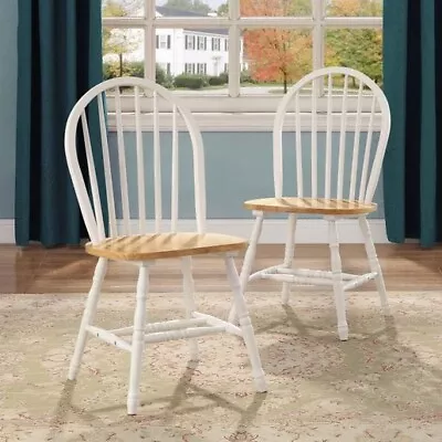 Better Homes And Gardens Autumn Lane Windsor Solid Wood Dining Chairs White Oak • $109.95