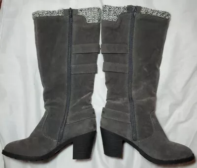 Muk Luks (Womens 7) Faux Suede Grey Tall Boots  • $27