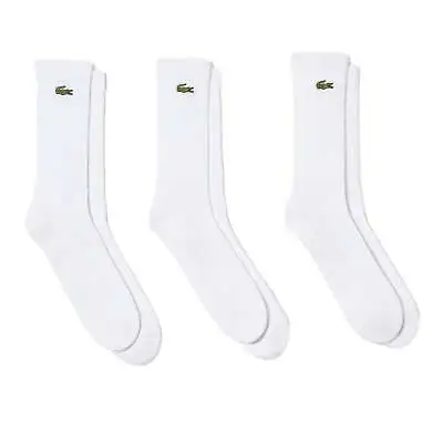 Lacoste Unisex SPORT High-Cut Socks 3 Pack - White • £25.95