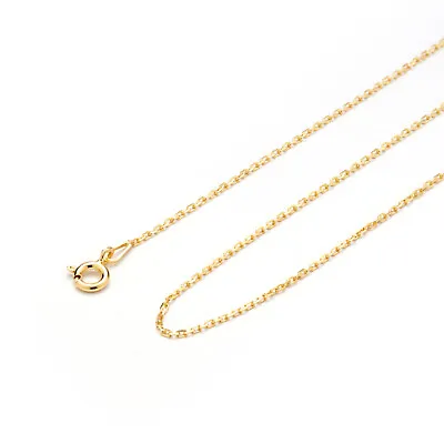 24K Gold On Silver Chain Necklace 1.2 Mm Wide Trace Style In Various Lengths • £22.99