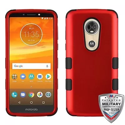 For Motorola Moto E5 Plus - Titanium Red Black TUFF Case Cover • $6.69