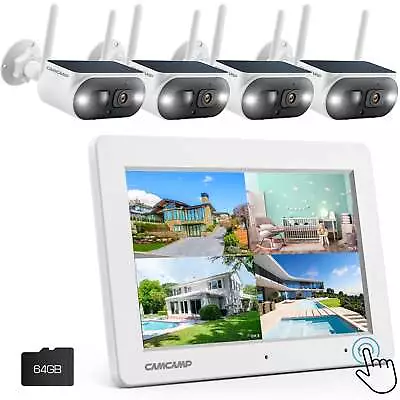 Battery Security Camera System Wireless Home Outdoor Night Vision Solar Panel • $281.51