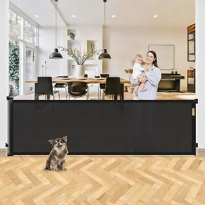 1.4/1.8/3M Extra Wide Pet Gate Barrier Kid Baby Safety Fence Retractable Guard • $52.98