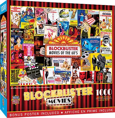 Blockbuster Movies - 60's Blockbusters 1000 Piece Puzzle • $18.99