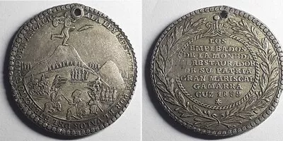 $37.72 • Buy Very Rare Grade, Peru Cuzco, Gamarra Battle 1839, 4 Reales , Silver Medal